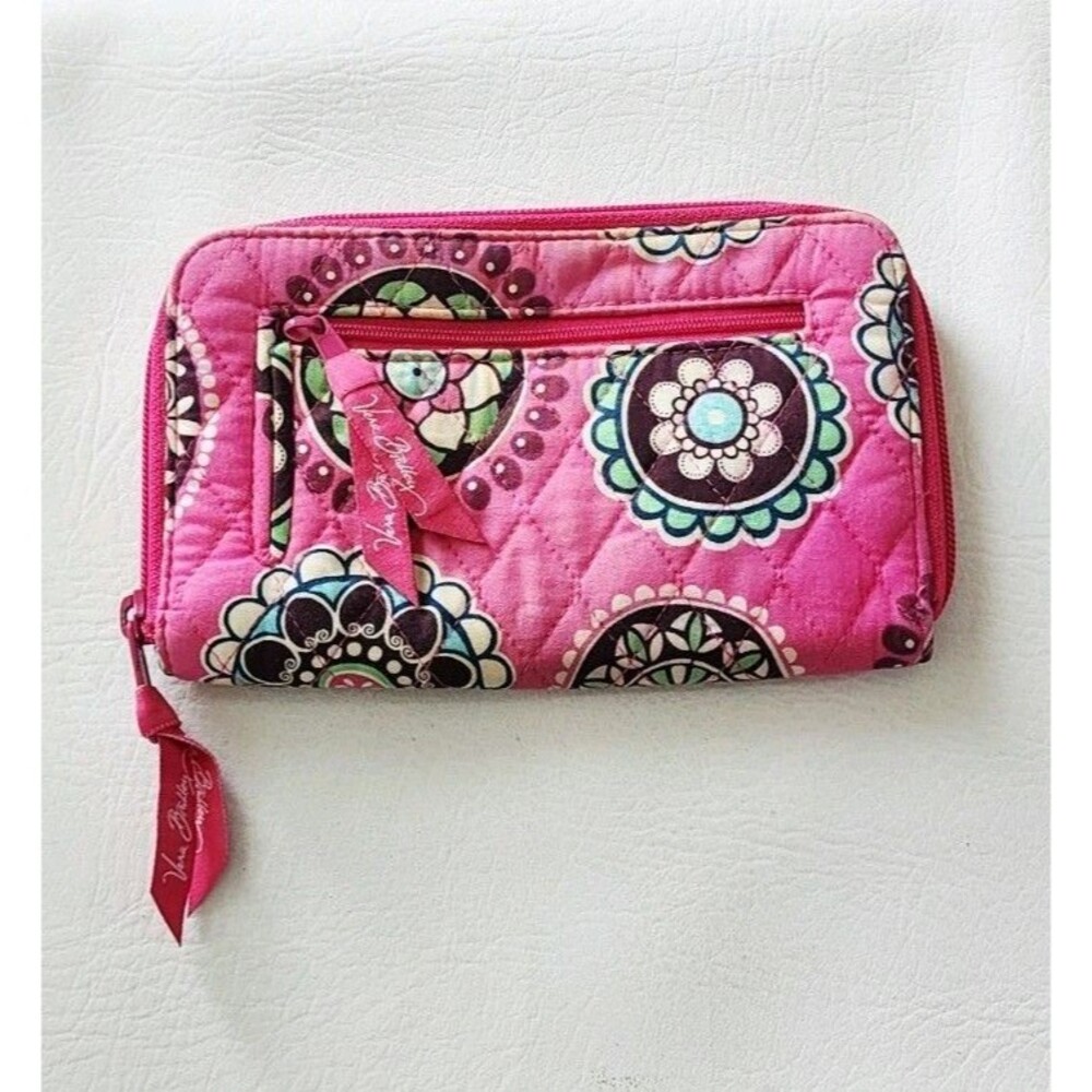 Vera Bradley Pinwheel Pink Pattern Zip-Around Wallet